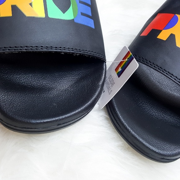 Target Shoes Mens Pride Rainbow Black Slide Sandals Poshmark